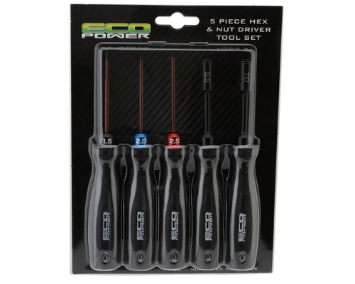  EcoPower 5-Piece Metric Hex & Nut Driver RC Essential Tool Set ECP-3035