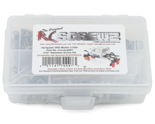  RC Screwz Vanquish VRD Mullet Stainless Steel Screws Kit  RCZVANQ007