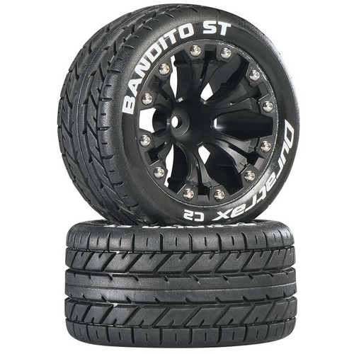 Bandito ST 2.8 Mounted 1/2" Offset C2 Tires, Black (2) DTXC3544