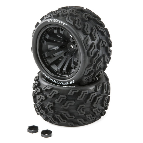 SpeedTreads Vulture Tires Mounted (2): 1/10 Stadium/Monster Truck DTXC2901