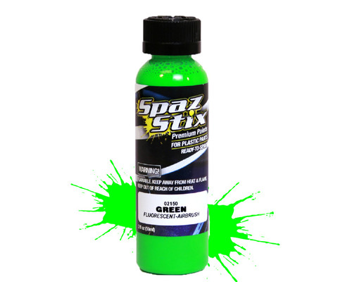 SZX02150 Green Fluorescent Airbrush Ready Paint, 2oz Bottle