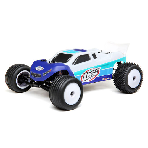 1/18 Mini-T 2.0 2WD Stadium Truck Brushless RTR, Blue LOS01019T2