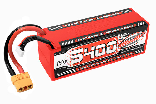 COR49429 5400mAh 14.8v 4S 50C Hardcase Sport Racing LiPo Battery with Hardwired XT90 Connector