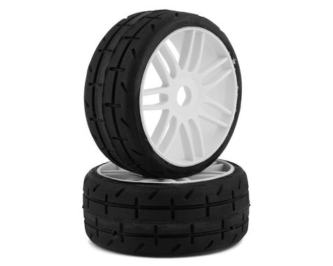 GRP GT - TO1 Revo Belted Pre-Mounted 1/8 Buggy Tires (White) (2) (S7) w/17mm Hex   GRPGTH01-S07
