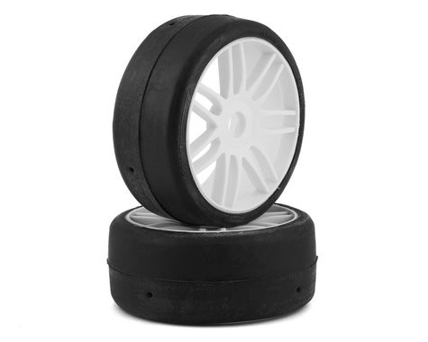 GRP GT - TO2 Slick Belted Pre-Mounted 1/8 Buggy Tires (White) (2) (S7) w/17mm Hex GRPGTH02-S07