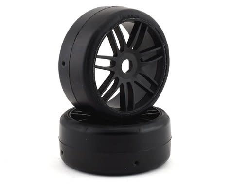 disc.. GRP GT - TO2 Slick Belted Pre-Mounted 1/8 Buggy Tires (Black) (2) (S7) w/17mm Hex  GRPGTX02-S7