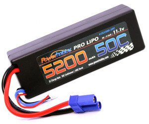 PHB3S520050CEC5HCS 5200mAh 11.1V 3S 50C Hard Case LiPo Battery with Hardwired EC5 Connector