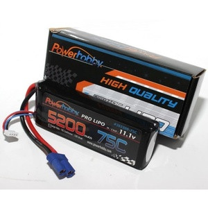 PHB3S520075CEC5 3S 11.1V 5200MAH 75C Lipo Battery Hardwired with EC5 Connector