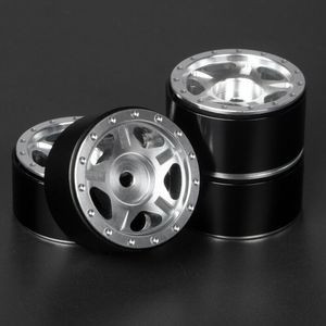 PHBPHSCX2409SILVER 1.0" Axial SCX24 C10 Jeep Deadbolt Aluminum Beadlock Wheels, Silver