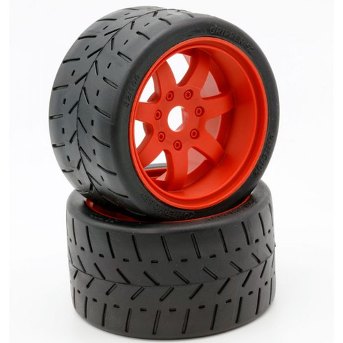 Powerhobby 1/8 Gripper 54/100 Belted Mounted Tires 17mm Red Wheels  PHT5102-Red
