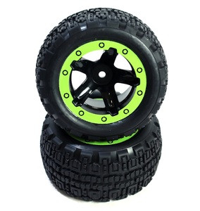 BlackZon - Slyder ST Wheels/Tires Assembled (Black/Green)