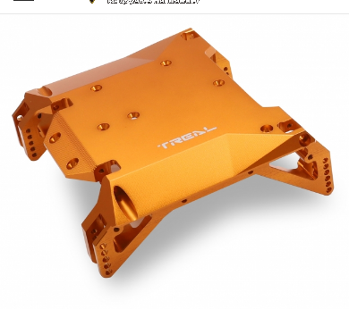 TREAL Ryft Chassis Skid Plate Aluminum 7075 CNC Machined, Center Skid Board for Axial Ryft RBX10 Orange
