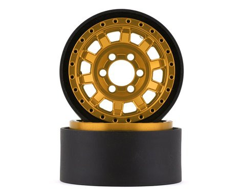 Vanquish Products KMC 1.9 KM236 Tank 1.9 Beadlock Crawler Wheels (Gold) (2)  VPS07787