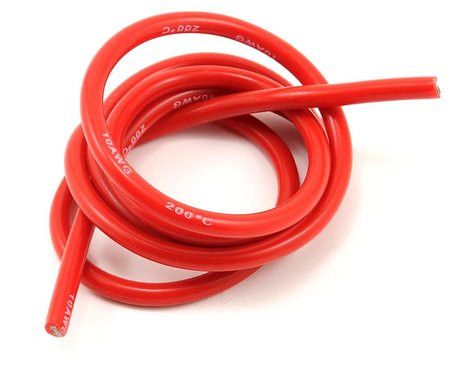 ProTek RC 10awg Red Silicone Hookup Wire (1 Meter) PTK-5610