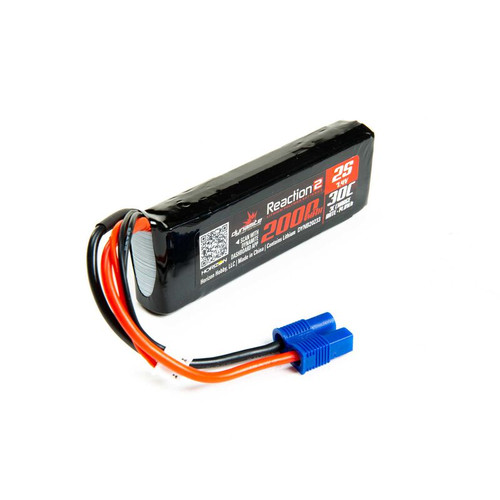 DYNB20233 7.4V 2000mAh 2S 30C Reaction 2.0 LiPo Battery: EC3 