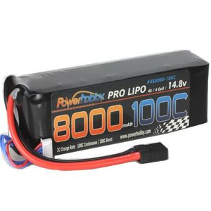 Power Hobby - 4S 14.8V 8000MAH 100C Lipo Battery, w/ Genuine Traxxas Plug, for X-Maxx 8S phb4s8000100ctrx