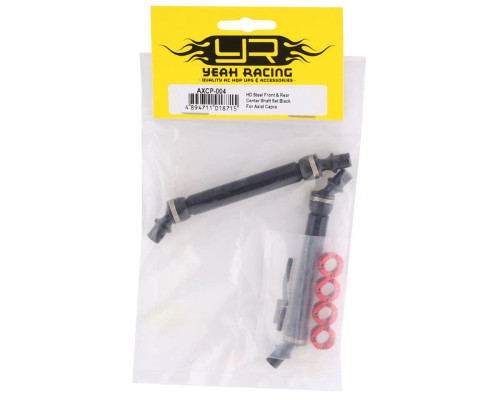 YEA-AXCP-004 Yeah Racing Axial Capra 1.9 Front & Rear Steel Center Driveshafts (Black) (2) 