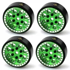 Treal 1.0 Beadlock Wheels(4P-Set) for Axial SCX24 1/24 Crawler Brass Ring Weighted 22g GREEN