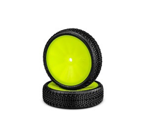 JCO3165-201011 JConcepts Fuzz Bite LP 2.2 Mounted 2WD Front Buggy Tire (Yellow) (2) (Pink) (Carpet) w/12mm Hex