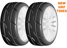 GRPGTH03-XB3 GRP GT - TO3 Revo Belted Pre-Mounted 1/8 Buggy Tires (White) (2) (XB3) w/FLEX Wheel