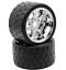 pht5102-chrome Powerhobby 1/8 Gripper 54/100 Belted Mounted Tires 17mm Chrome Wheels