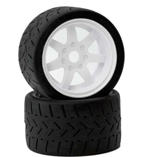 pht5101-white Powerhobby 1/8 Gripper 54/100 Belted Mounted Tires 17mm White Wheels