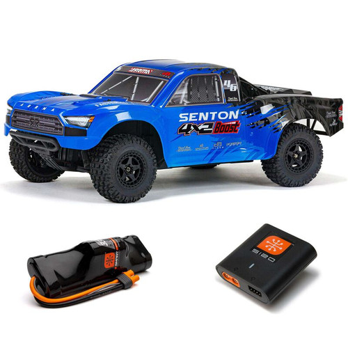 ARA4103SV4T2 1/10 SENTON 4X2 BOOST MEGA 550 Brushed Short Course Truck RTR with Battery & Charger, Blue