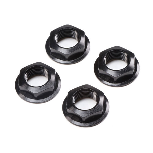  LOS252112 17mm Flanged Wheel Nut Black (4): Super Rock Rey 