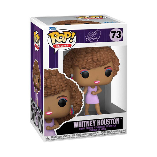 Funko POP! Icons Whitney Houston in Purple Dress 4.38-in Vinyl Figure