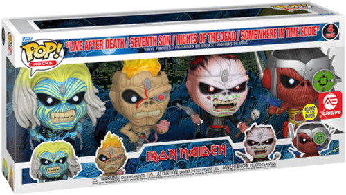 Iron Maiden Eddie Glow in the Dark Pop! Vinyl Figure 4-Pack - AE Exclusive 