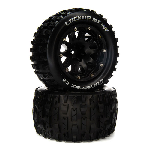 DTXC5537 Lockup MT Belted 2.8" Mounted Front/Rear Tires, 14mm Black (2) 