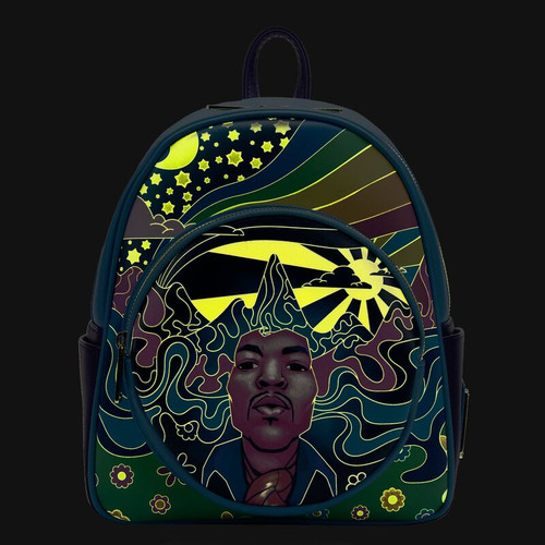 Loungefly - Jimi Hendrix Psychedelic Landscape Glow in the Dark Mini Backpack jhbk0001