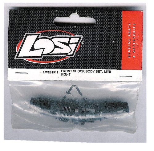losb1911 Front Shock Body Set, Aluminum, Black: Mini 8IGHT