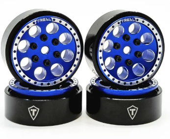 Treal 1.0 Beadlock Wheels(4P-Set) for Axial SCX24 1/24 Crawler Aluminum CNC Machined 11.2g X002XYPCKP BLUE