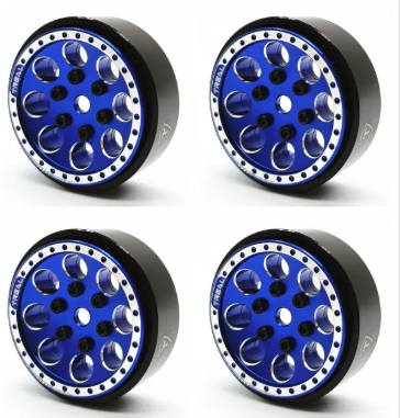 Treal 1.0 Beadlock Wheels(4P-Set) for Axial SCX24 1/24 Crawler Aluminum CNC Machined 11.2g X002XYPCKP BLUE