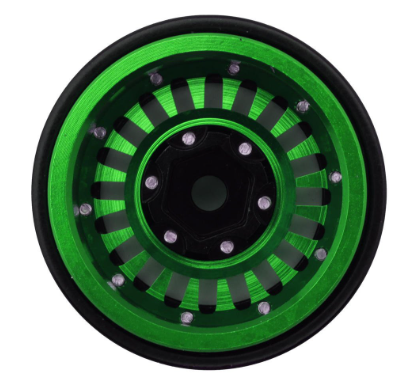 Treal 1.0 Beadlock Wheels(4P-Set) for Axial SCX24 1/24 Crawler Aluminum CNC Machined 11.2g X002SJDOGR GREEN