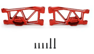TREAL Alu# 7075 FR Suspension Arm Set (L&R) for Losi HAMMER REY 1/10 4WD Rock Racer X003BNEYJ7 RED