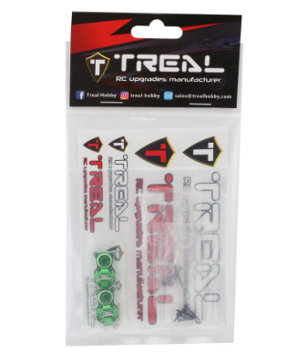 TREAL SCX24 Axle Diff Cover Aluminum 7075 (2P) for Axial SCX24 Deadbolt C10 Gladiator Bronco X0038ULB35 GREEN