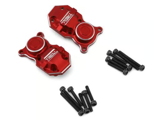 TREAL SCX24 Axle Diff Cover Aluminum 7075 (2P) for Axial SCX24 Deadbolt C10 Gladiator Bronco X0038UL9ZF RED