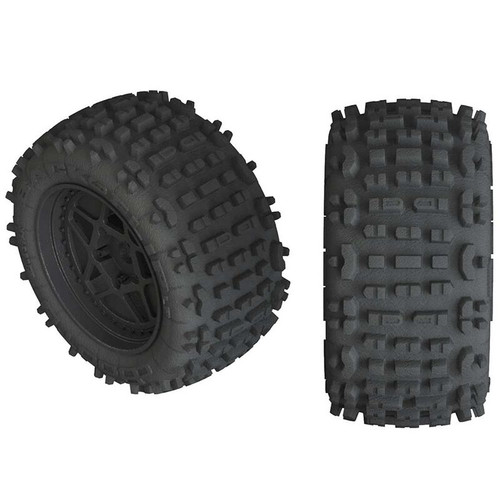 ARAC9468 1/10 dBoots Backflip LP Front/Rear 3.8 Pre-Mounted Tires, 17mm Hex, Black (2): 4S  ar550050