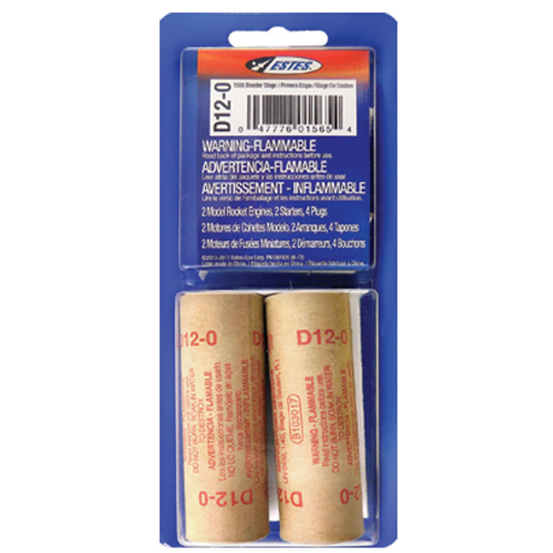 Estes 1565 D12-0 Engines - 2 Pack