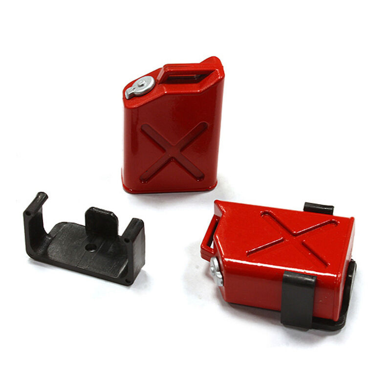 INTC25183R Jerry Can Fuel Tank (2), Red: 1/10 Scale Crawler