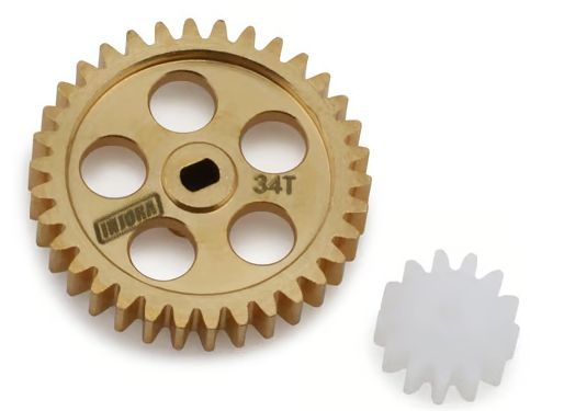Injora Losi® Micro-B™/T™ Brass Overdrive Transmission Main Gear w/Plastic Pinion (13/34T) LOS-24OD2