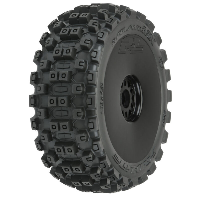 Badlands MX M2 Mounted Black Wheels, F/R (2): 1/8 Buggy PRO906741 Badlands MX M2 Mounted Black Wheels, F/R (2): 1/8 Buggy PRO906741