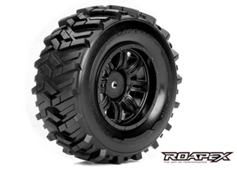 Roapex R/C - Morph 1/10 Short Course Tires, Mounted on Black Wheels, 12mm Hex (1 pair) Roapex R/C - Morph 1/10 Short Course Tires, Mounted on Black Wheels, 12mm Hex (1 pair)