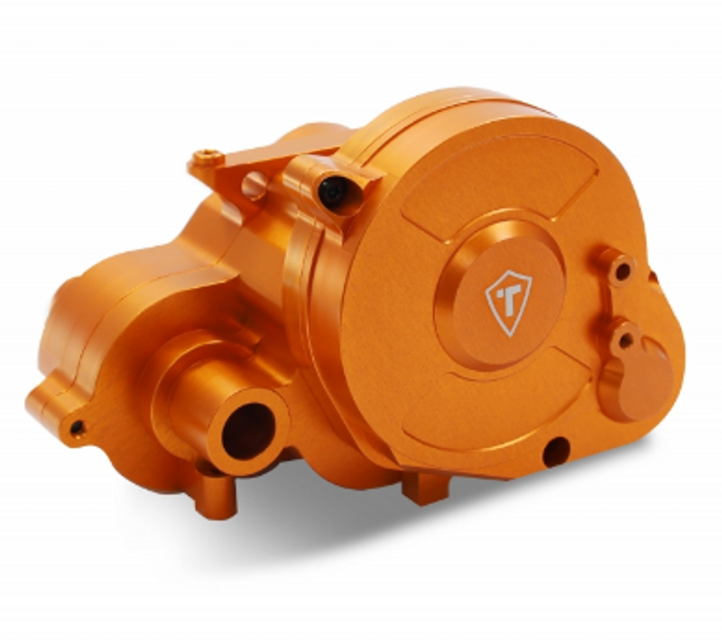 TREAL Ryft Transmission Gearbox W/Motor Mount, Aluminum 7075 CNC Machined Trans Case Set for 1/10 Axial RBX10 Ryft Orange x0033pmgms