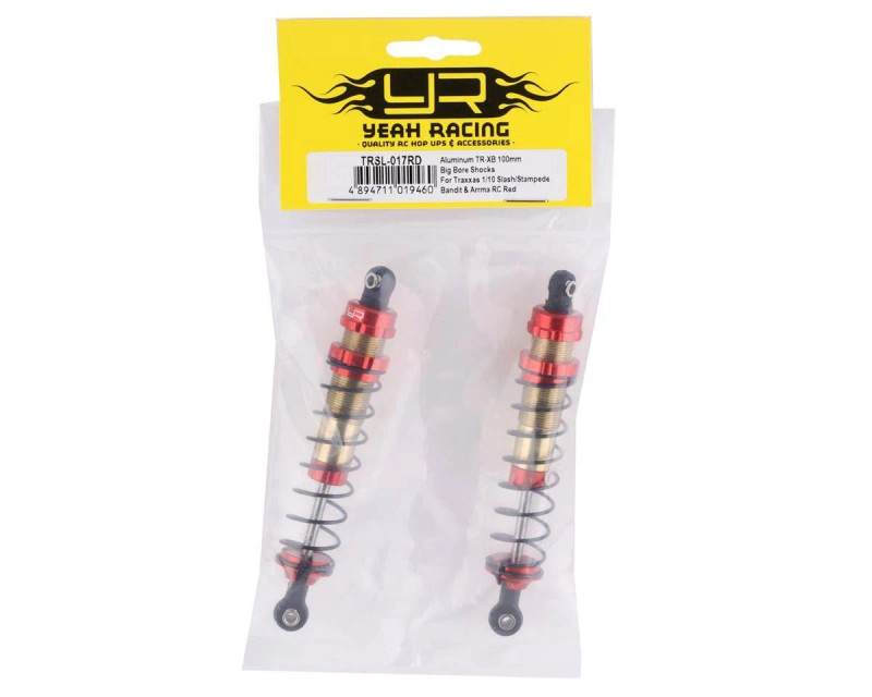YEA-TRSL-017RD Yeah Racing Traxxas Slash/Stampede/Bandit Aluminum Big Bore Shocks (Red) (2) 