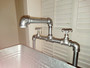 Rustic, Farmhouse Style Galvanized Sink and Faucet with Silver Valves