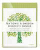 Kitchen Set — Leaves & Trees Green | 1 Tea Towel + 2 Dishcloths