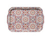 Large food-safe Turkish metal tray featuring the Emel pattern